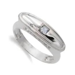 Sortija oro blanco 18k mujer aguamarina circonitas forma ovalada