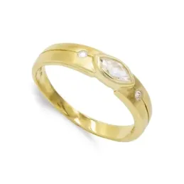 Sortija oro 18k mujer circonitas detalle línea tallada