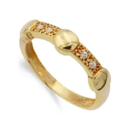 Sortija oro 18k mujer circonitas detalles redondos