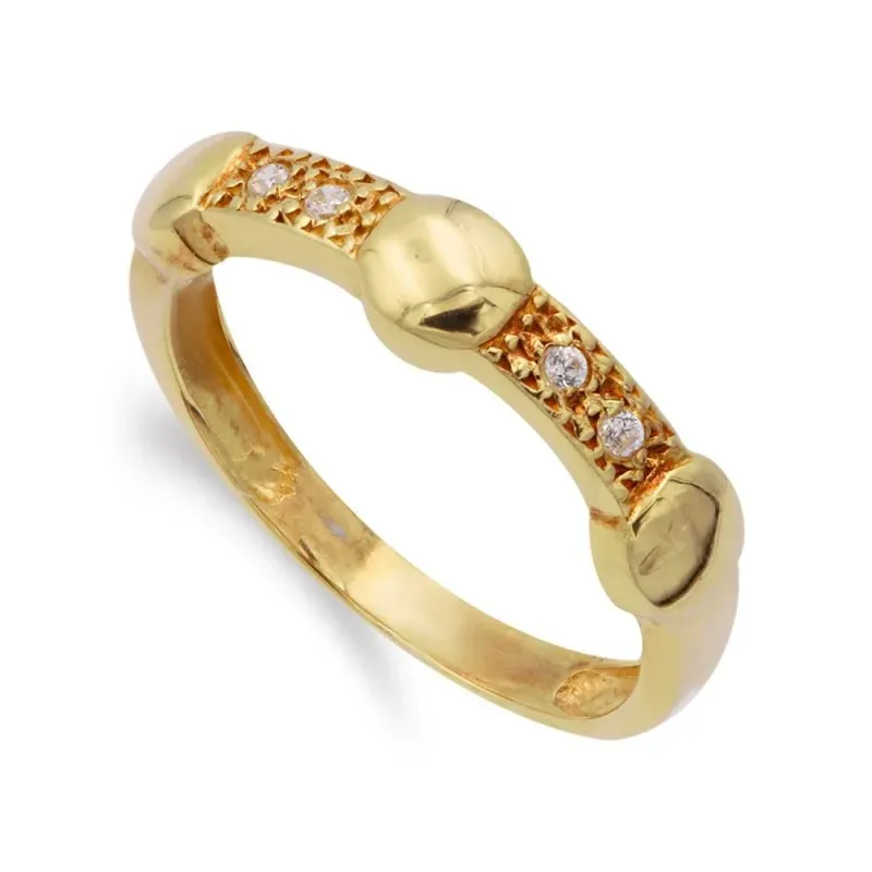 Sortija oro 18k mujer circonitas detalles redondos