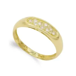 Sortija oro 18k mujer circonitas detalles tallados centro