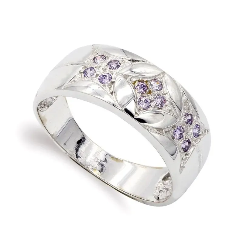 Sortija oro blanco 18k mujer formas circonitas color combinadas