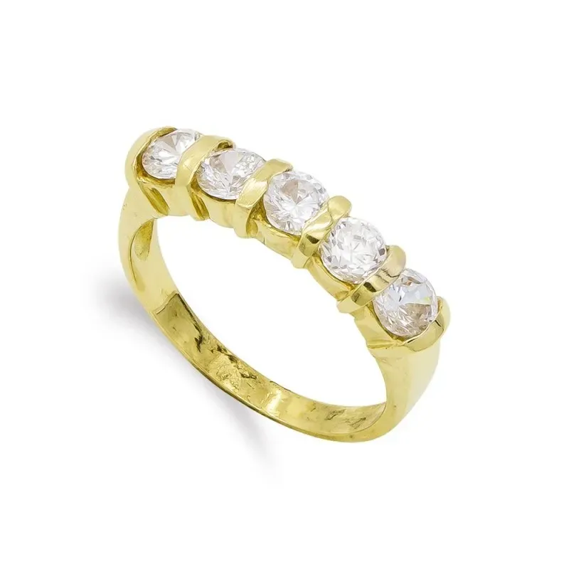 Sortija oro 18k mujer quintillo circonitas blancas