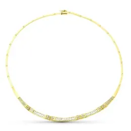 Gargantilla oro 18k mujer semirrígida rectángulos lisos combinados ci