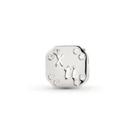 Colgante oro blanco 18k mujer circonitas combinadas X TI calado