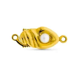 Fornitura oro 18k mujer broche collar para 1 vuelta perla liso detall
