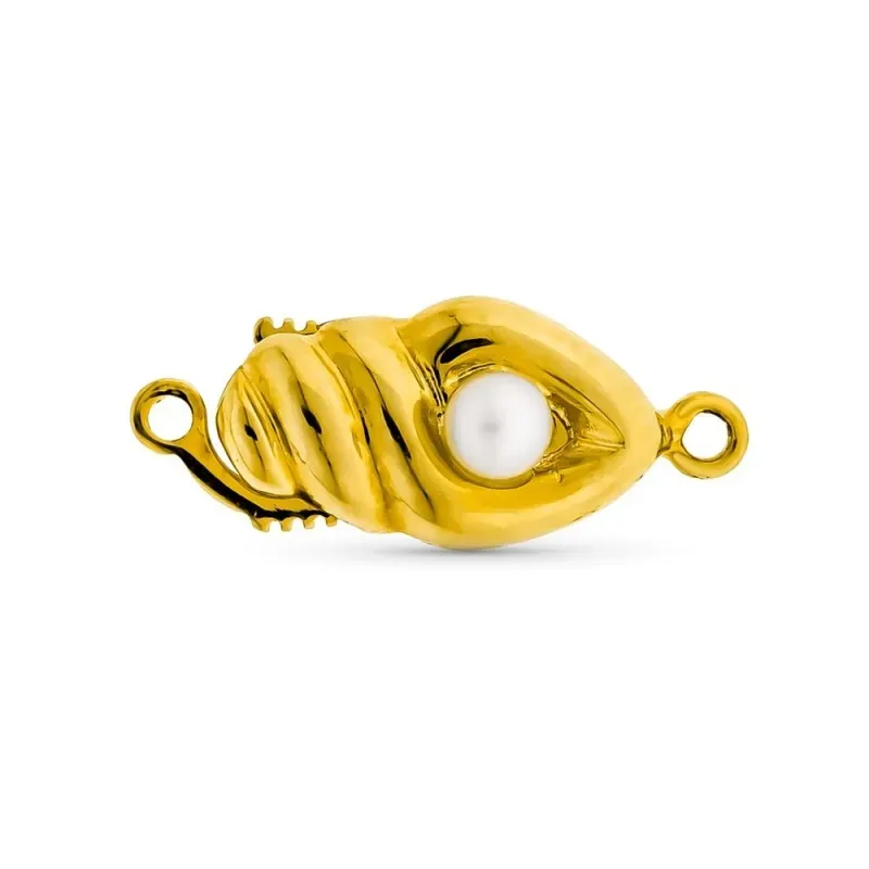 Fornitura oro 18k mujer broche collar para 1 vuelta perla liso detall