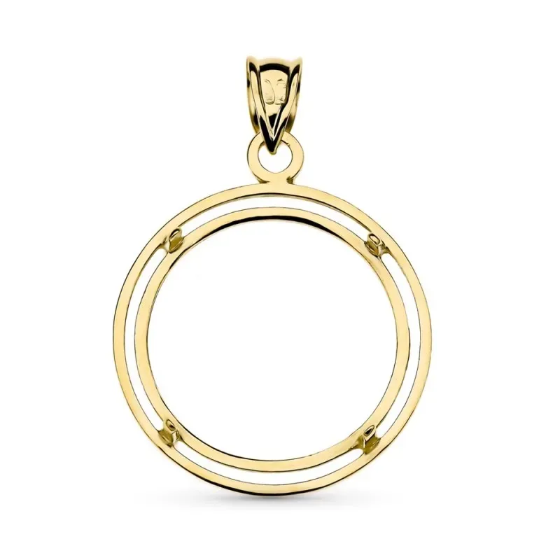 Colgante oro 18k mujer 19 mm. para moneda alfonsina calada