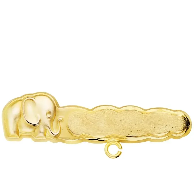 Alfiler oro 18k bebé 30 mm. elefante tallado bordes forma nube