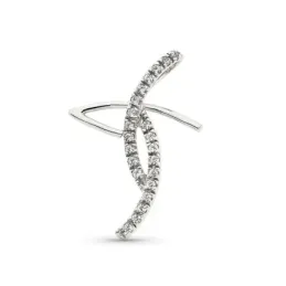 Cruz oro blanco 18k mujer 31 mm. circonitas detalle formas inclinadas