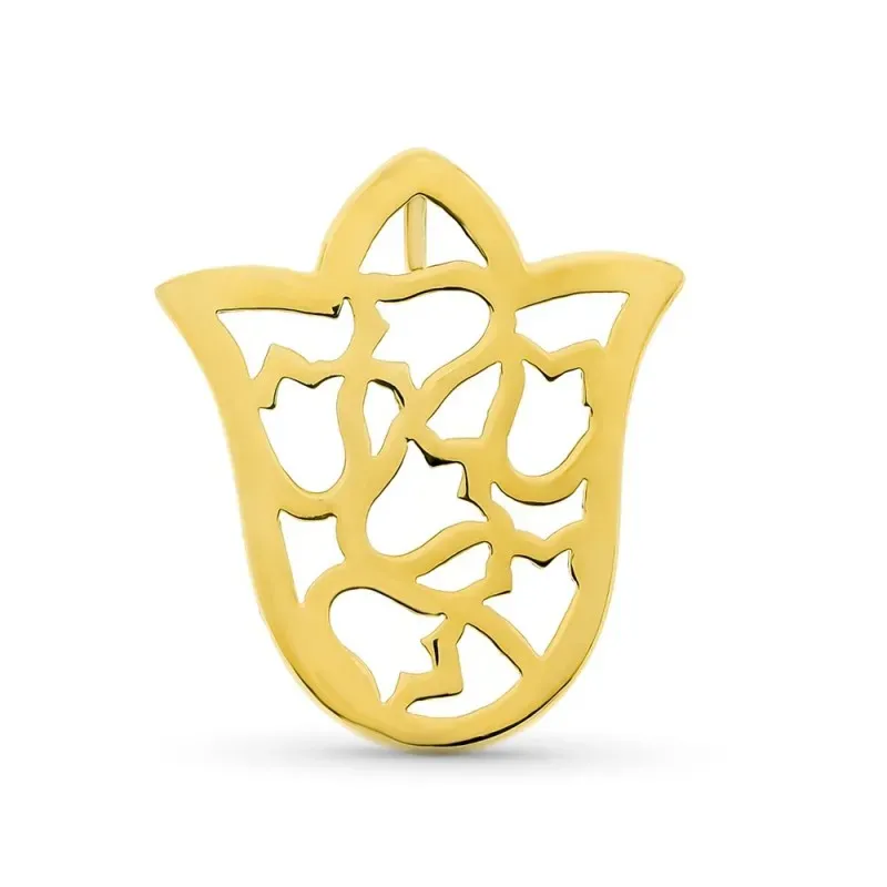 Colgante oro 18k mujer 28 mm. tulipán calado