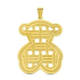 Colgante oro 18k mujer 32 mm. oso formas combinado calado