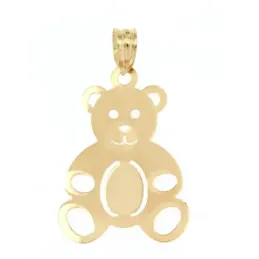 Colgante oro 18k mujer 30 mm. oso láser combinado calado