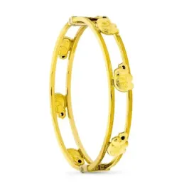 Pulsera oro 18k caña brazalete elefantes detalle cierre de seguridad