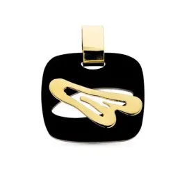 Colgante oro 18k mujer ébano tratado formas variadas caladas combinad