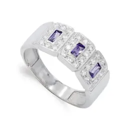 Sortija oro blanco 18k mujer circonitas combinadas