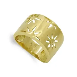 Sortija oro 18k mujer calada mate formas estrellas