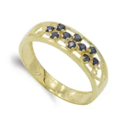 Sortija oro 18k mujer calada circonitas garras