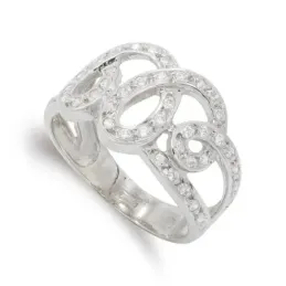 Sortija oro blanco 18k mujer circonitas formas caladas combinadas
