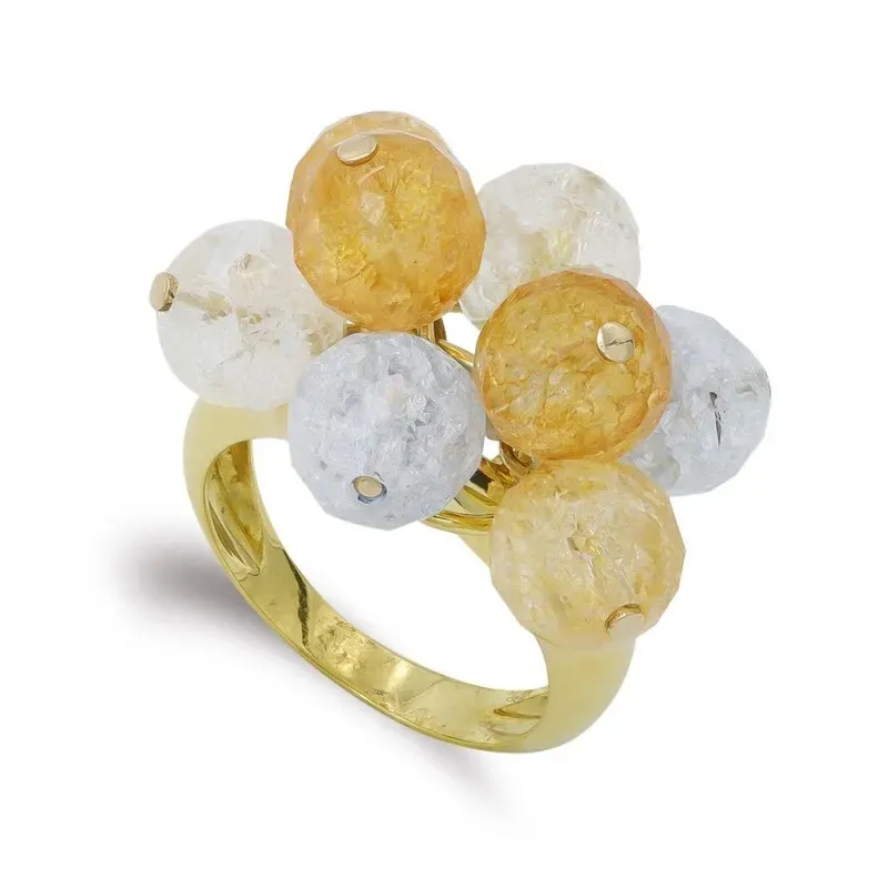 Sortija oro 18k mujer piedras color combinadas formas