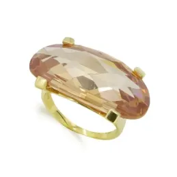 Sortija oro 18k mujer piedra ovalada color garras