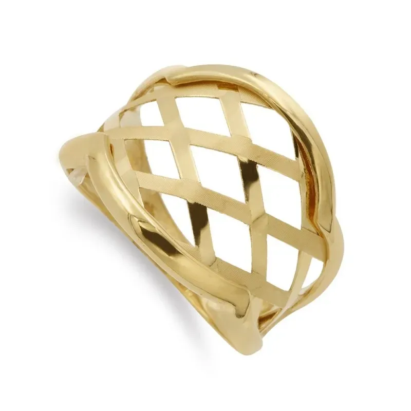 Sortija oro 18k mujer rombos calados