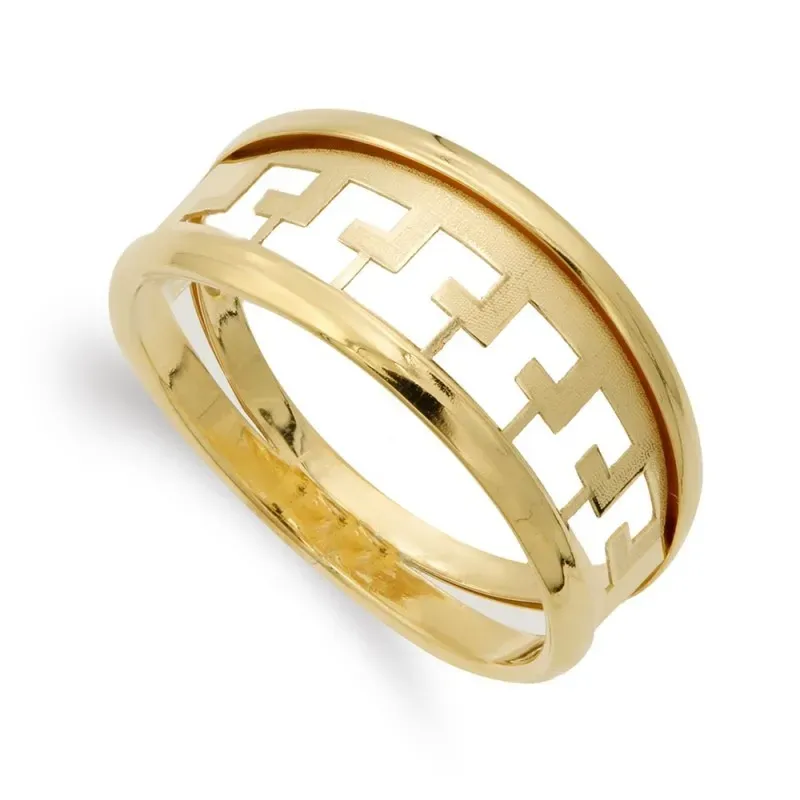 Sortija oro 18k mujer forma greca calada