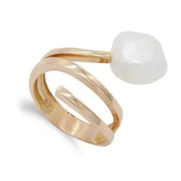 Sortija oro rosa 18k mujer formas combinadas perla blanca extremo