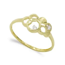 Sortija oro 18k mujer circonitas combinadas círculos calados