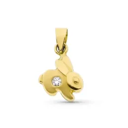 Colgante oro 18k conejo circonita centro