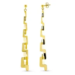 Pendientes oro 18k mujer largos cadeneta presión