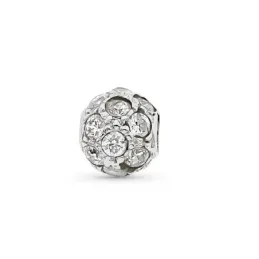 Colgante oro blanco 18k mujer bola pasada circonitas