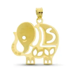 Colgante oro 18k mujer 25 mm. elefante calado láser