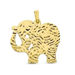 Colgante oro 18k mujer 30 mm. elefante detalles