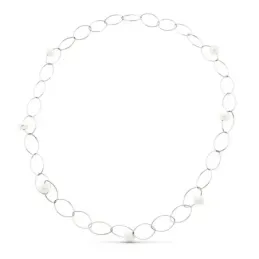 Gargantilla collar oro blanco 18k mujer 86 cm. forzada combinada siet