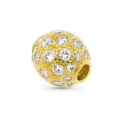 Colgante oro 18k mujer bola circonitas detalles
