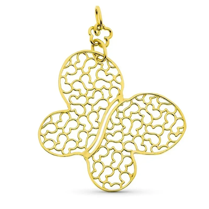 Colgante oro 18k mujer 40 mm. forma mariposa calada