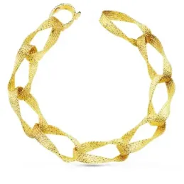 Pulsera oro 18k mujer 22 cm. hueca eslabones enlazados