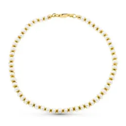 Pulsera oro 18k mujer 18.5 cm. perlas combinadas mosquetón