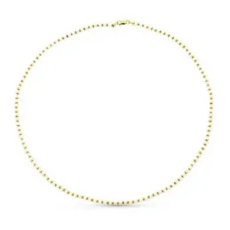 Gargantilla collar oro 18k mujer 44 cm. perlas combinadas detalles mo