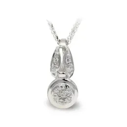 Gargantilla oro blanco 18k mujer cadena circonitas combinadas forma o