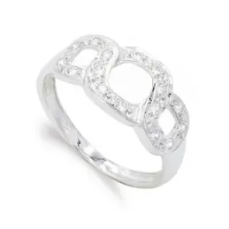 Sortija oro blanco 18k mujer formas caladas circontias