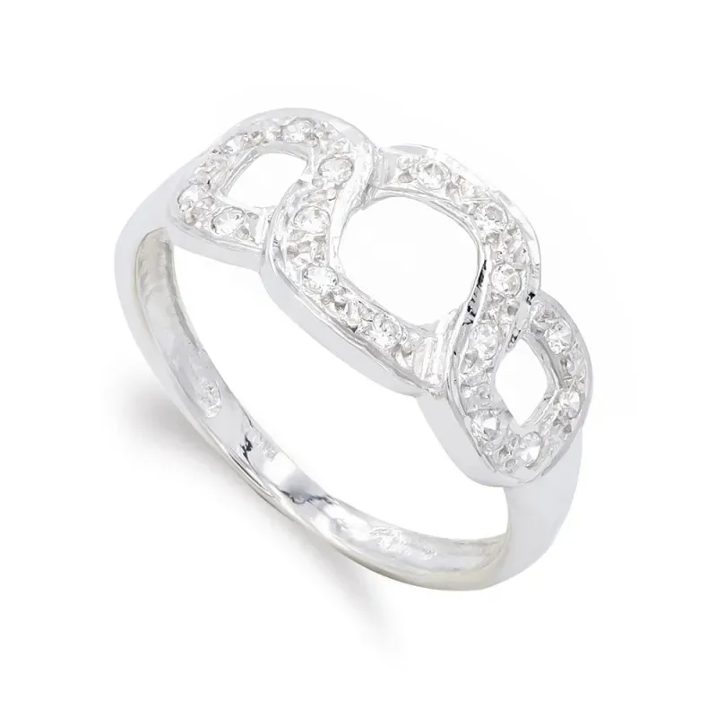 Sortija oro blanco 18k mujer formas caladas circontias