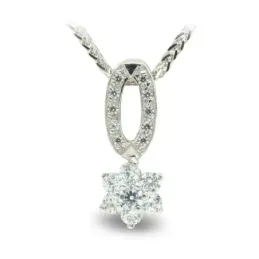 Gargantilla oro blanco 18k mujer estrella circonitas combinada forma