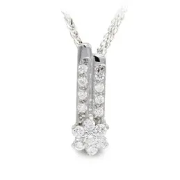 Gargantilla oro blanco 18k mujer cadena colgante barras verticales ci