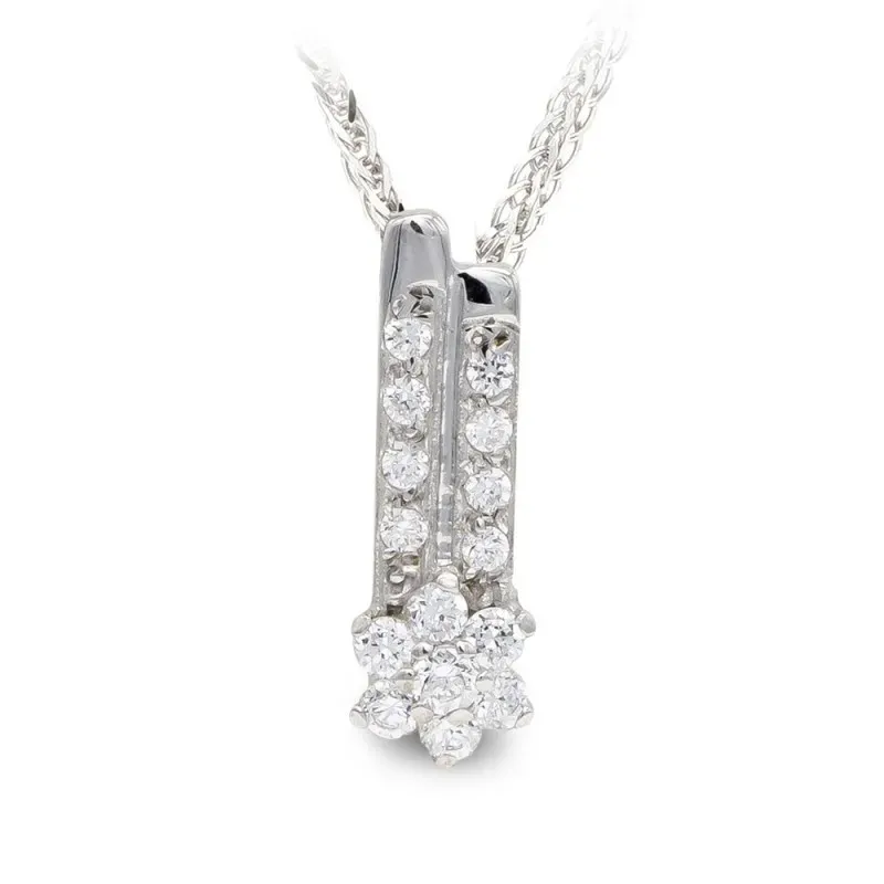 Gargantilla oro blanco 18k mujer cadena colgante barras verticales ci