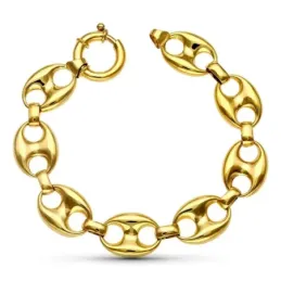 Pulsera oro 18k mujer 20.5 cm. calabrote 15 mm. reasa