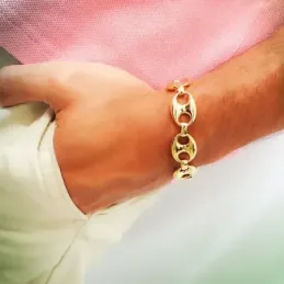 Pulsera oro 18k mujer 20.5 cm. calabrote 15 mm. reasa