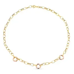 Gargantilla oro bicolor 18k mujer 45 cm. forzada combinada reasa
