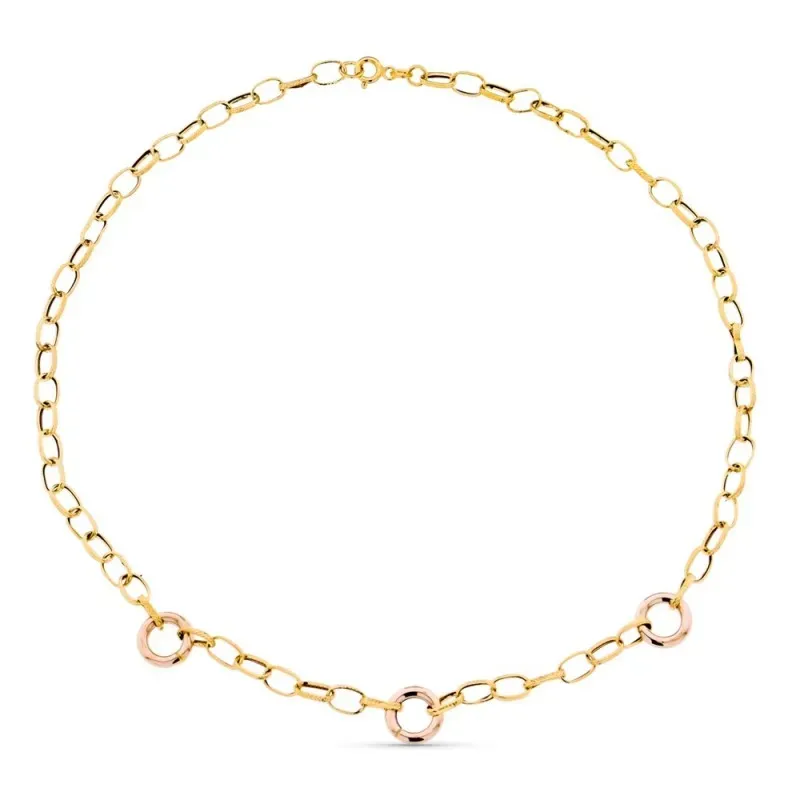 Gargantilla oro bicolor 18k mujer 45 cm. forzada combinada reasa